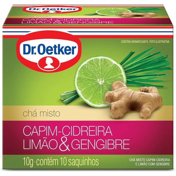 Chá Dr. Oetker Cidreira, Limão e Gengibre C/10