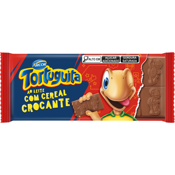 Barra de Chocolate Tortuguita Ao Leite com Cereal Crocante 80g