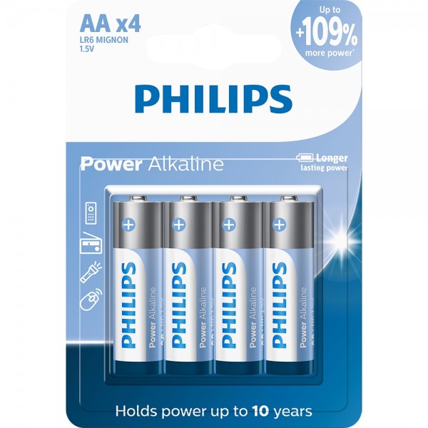 Pilha Philips Alcalina AA C/4