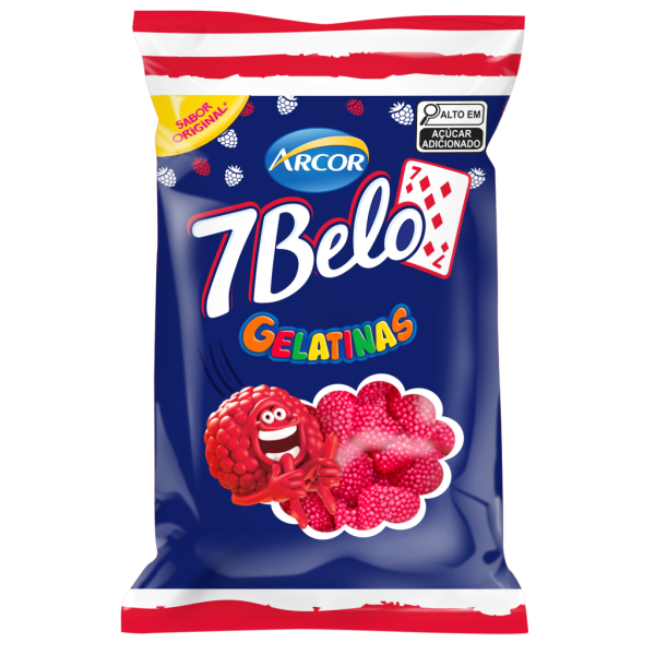 Bala de Gelatina 7 Belo Framboesa 70g