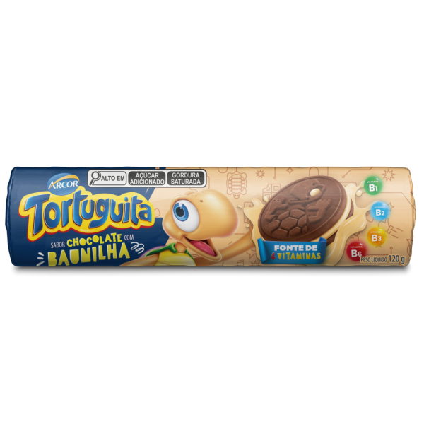 Biscoito Tortuguita Chocolate com Baunilha 120g