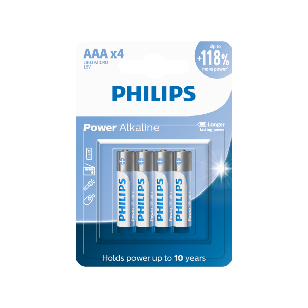 Pilha Philips Alcalina AAA C/4