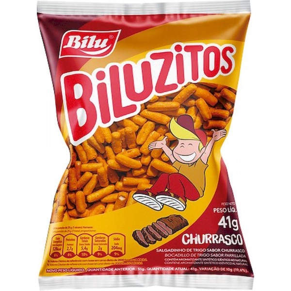Salgadinho Bilu Biluzitos Churrasco 41g