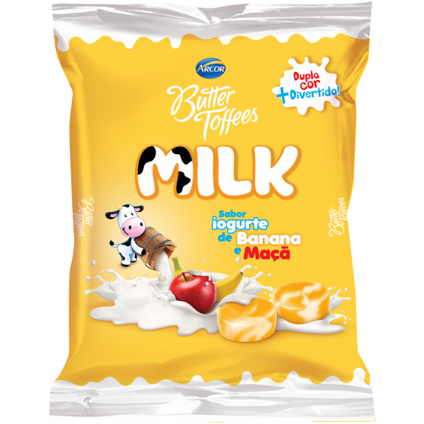 Bala Butter Toffees Milk Iogurte de Banana e Maçã 48g