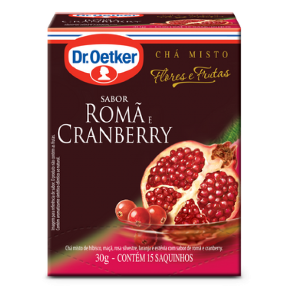 Chá Dr. Oetker Romã e Cranberry c/15 30g