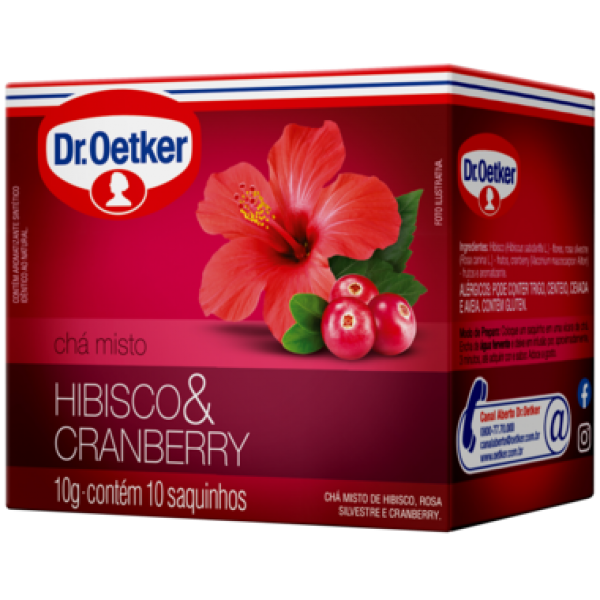 Chá Dr. Oetker Hibisco e Cranberry c/10 10g