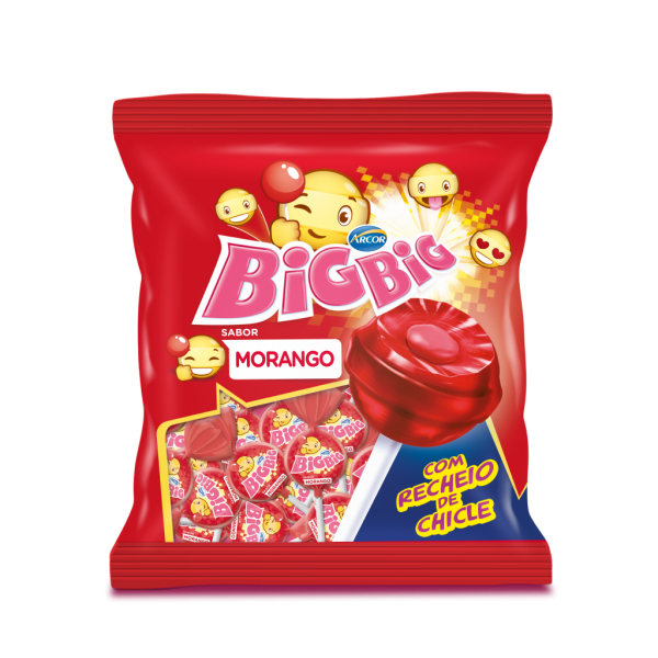 Pirulito Big Big Morango 500g