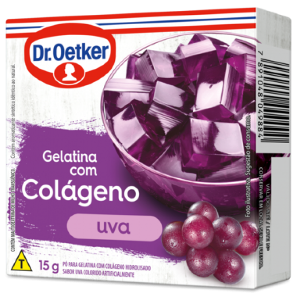 Gelatina Dr. Oetker Com Colágeno Uva 15g