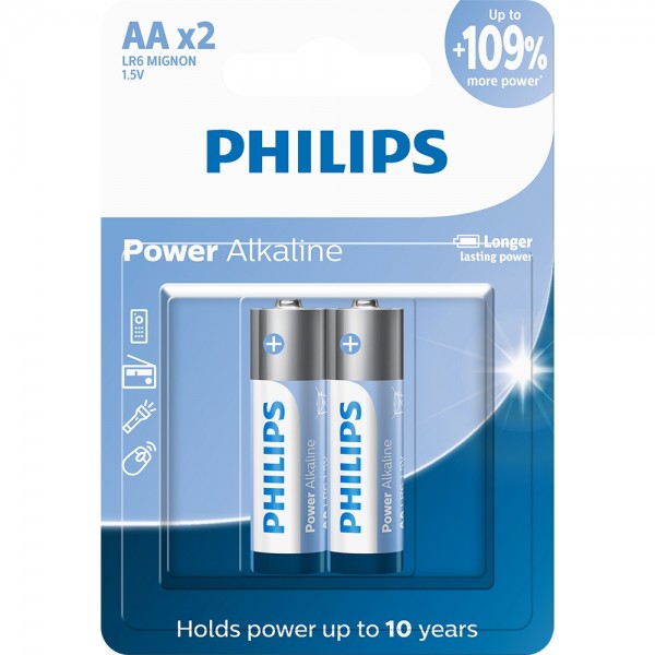 Pilha Philips Alcalina AA C/2
