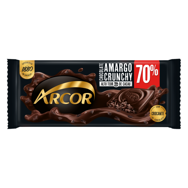 Chocolate Arcor 70% Crunchy 80g