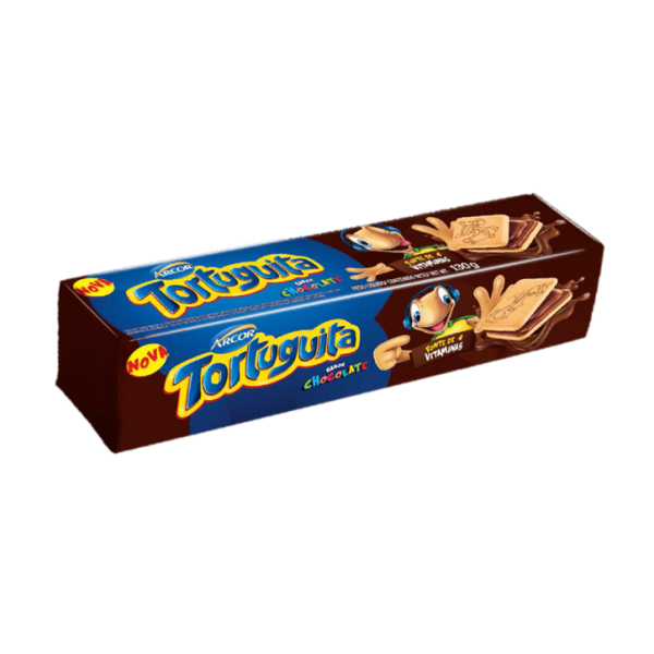 Biscoito Tortuguita Quadrado Chocolate 130g