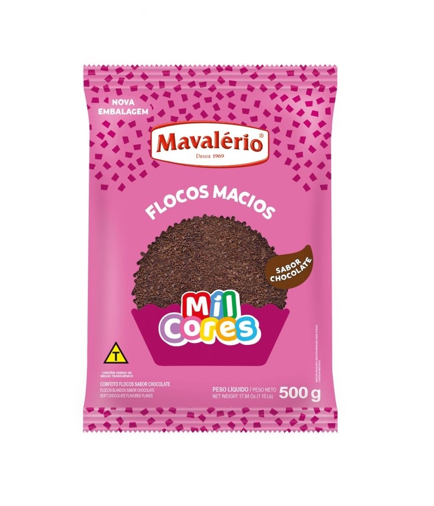 Flocos Macio Mil Cores Chocolate 500g