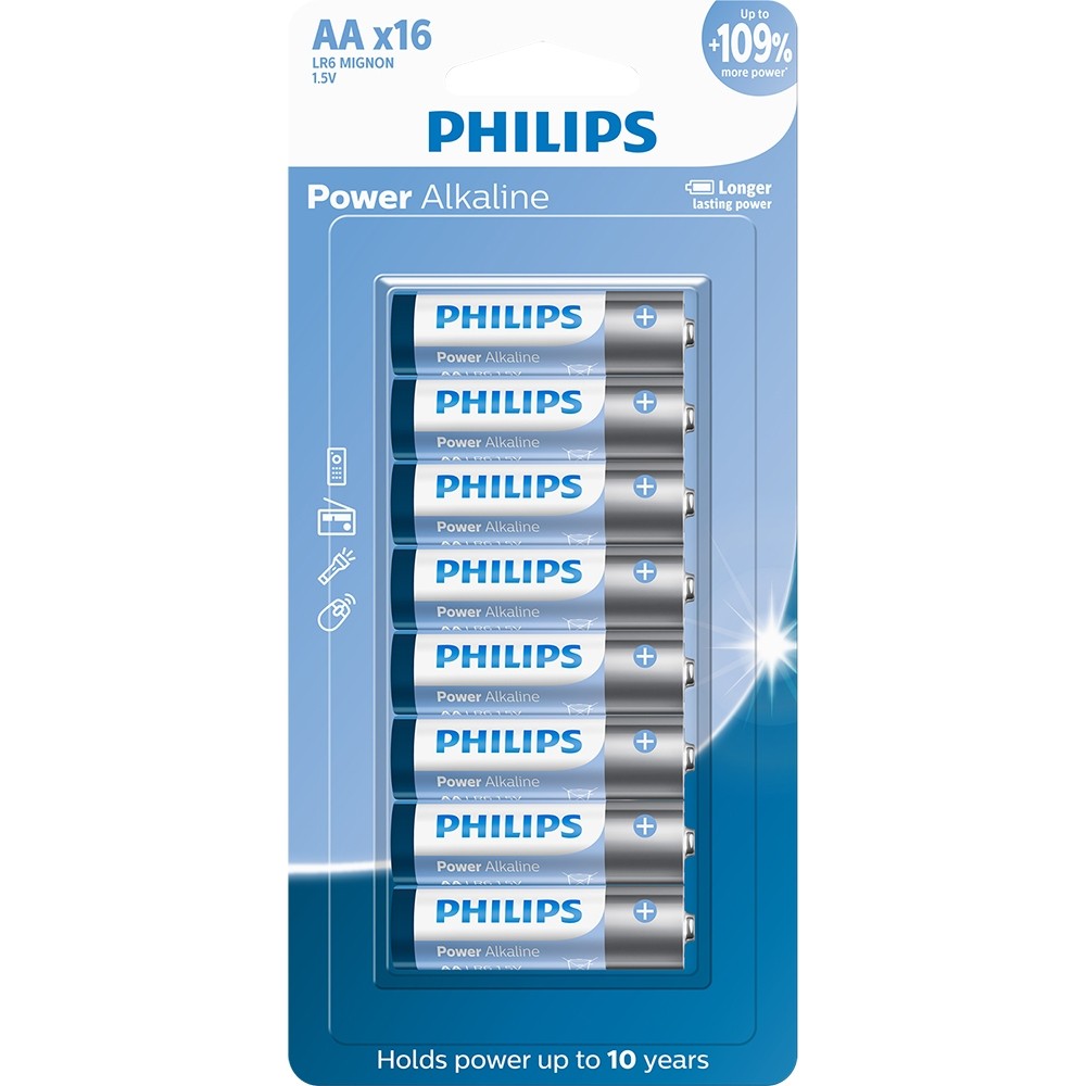 Pilha Philips Alcalina AA C/16
